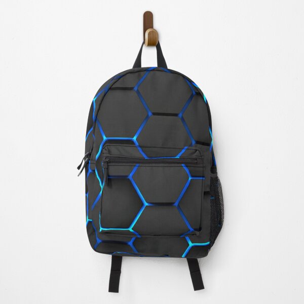 Colorblock Navy and Ochre Medium Kids Backpack with Side Pockets