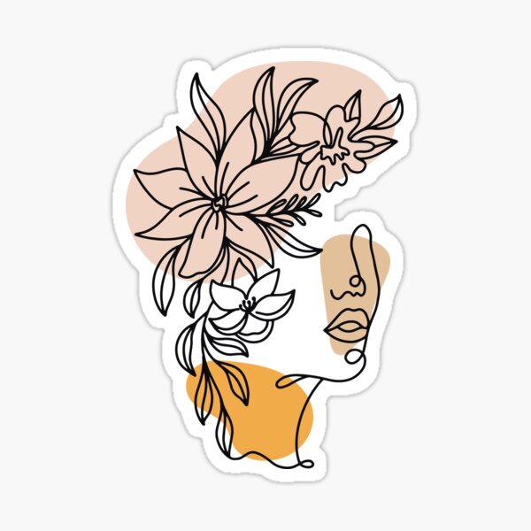 Plant Head Woman Sticker