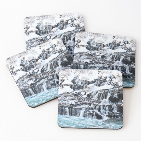 Item preview, Hraunfossar waterfall - Iceland in winters designed and sold by nancyartwork.