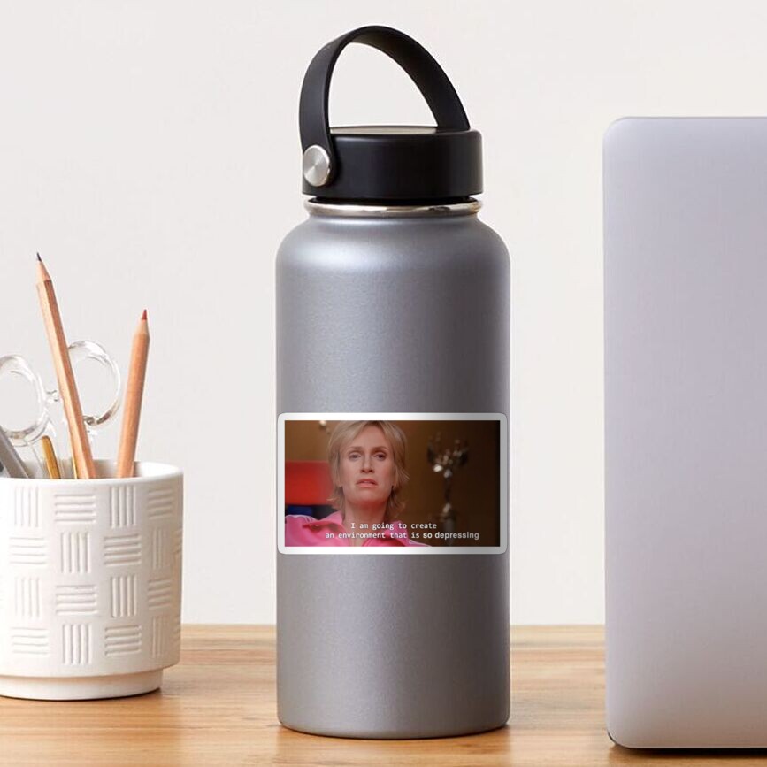 Sue Sylvester Meme Depressing Sticker By Sammycxsey Redbubble