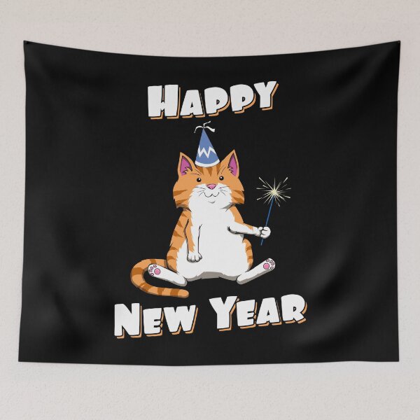 Item preview, New Year Quotes Happy New Year Cat Pun designed and sold by MGO-Design.