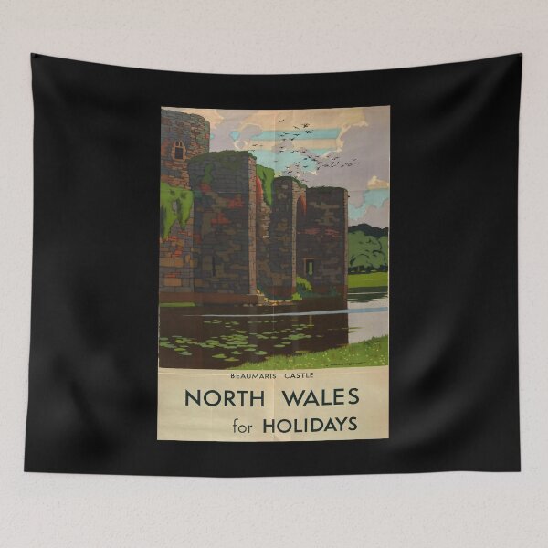 Item preview, retro classic North Wales for holiday poster designed and sold by CorasPosters.