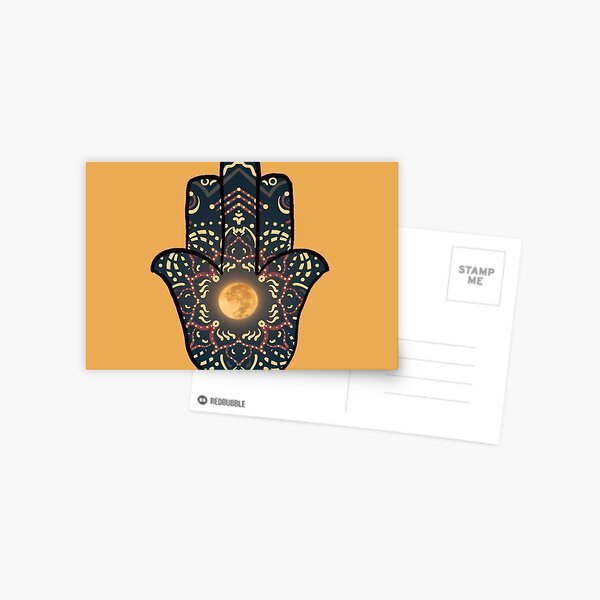 Moon Hand of Hamesh/ Hamsa Postcard