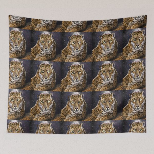 Item preview, A Spotted Leopard looking at you in the Starry Night designed and sold by Thomas J Herring Studio.