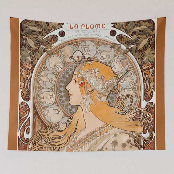 Item preview, Zodiaque or La Plume (ca. 1896–1897) by Alphonse Maria Mucha. designed and sold by DarkMatter2016.