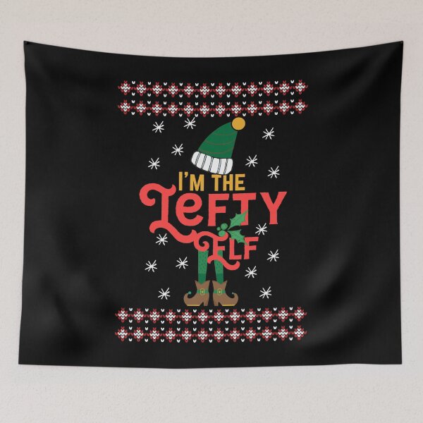 Item preview, I am the Lefty Elf Ugly Christmas Jumper Sweater designed and sold by DesignsByRisa.