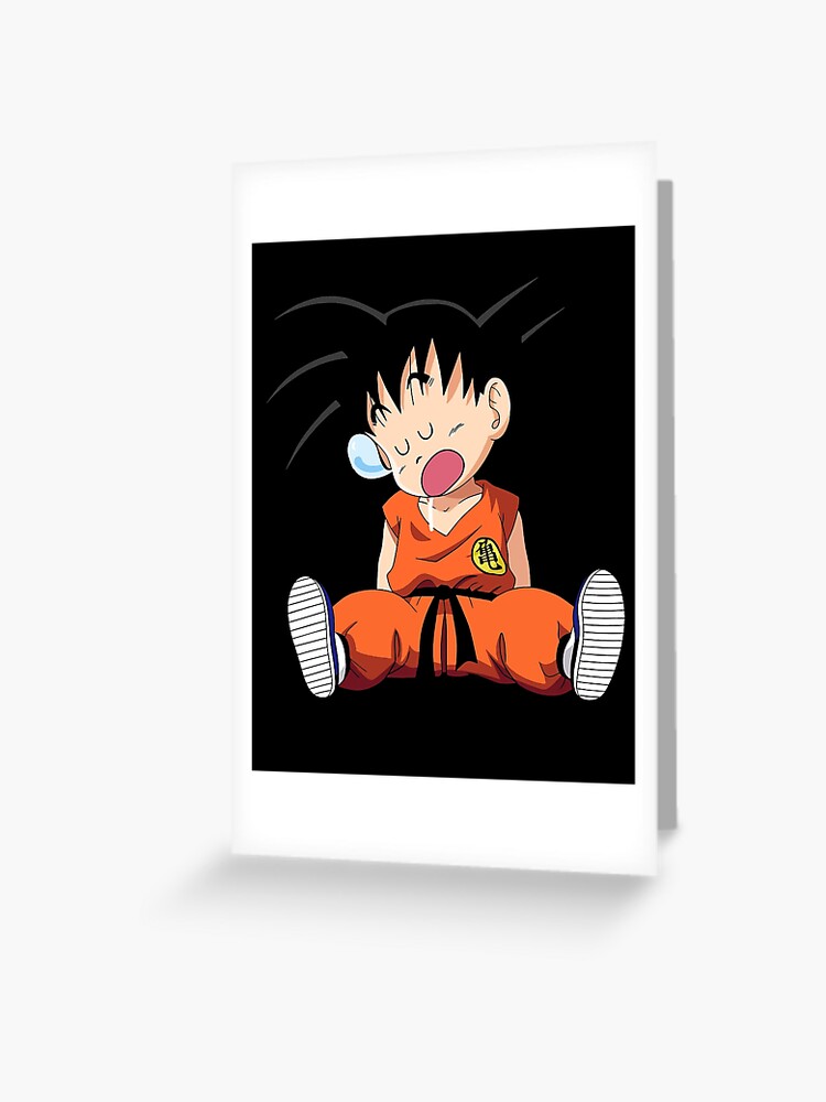 Baby Goku Sleeping Funny Goku Dragon Ball Greeting Card By Bestgiftxmas Redbubble