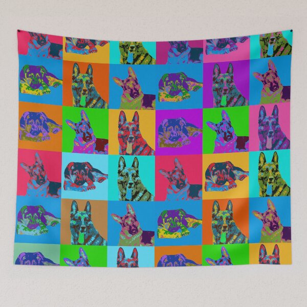 Item preview, German Shepherd Dog - Pop Art Grid designed and sold by k9printart.