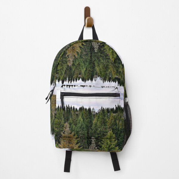 Item preview, Abstract mirrored nature photography collage of green pine forest with skywalk designed and sold by CiniArt.