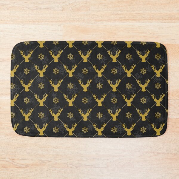 Item preview, Print with gold deer heads and snowflakes. designed and sold by Xaphana.
