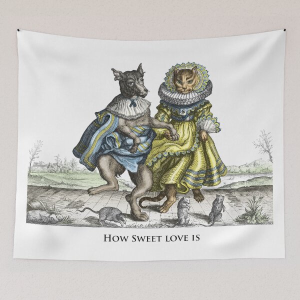 Item preview, How Sweet Love is: dog and cat dancing circa 1615 designed and sold by ebrawne.