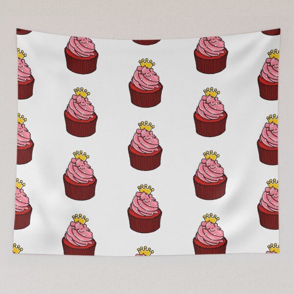 Item preview, Princess Red Velvet Cupcake Illustration Cake Dessert Sweets designed and sold by NikolaT23.