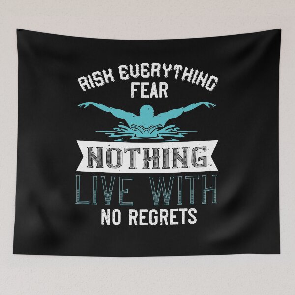 Item preview, Risk Everything Fear Nothing Live With No Regrets designed and sold by GoodVibeDesign.