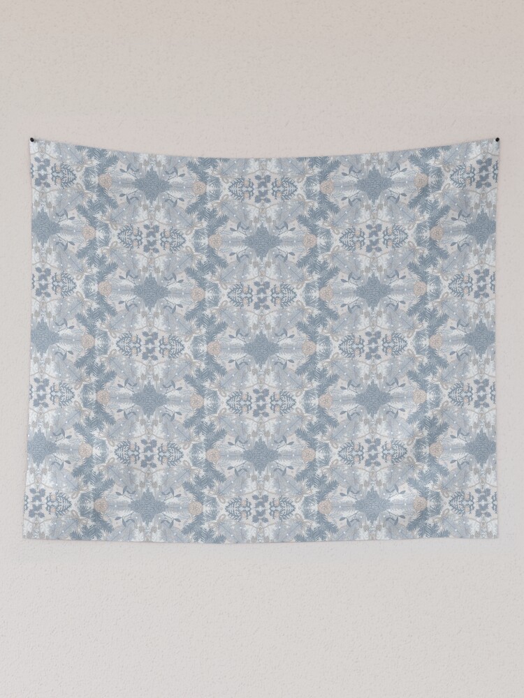 Thumbnail 2 of 3, Tapestry, Winter Evergreens Surface Pattern Design designed and sold by karolfuldesigns.