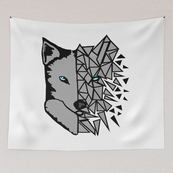 Item preview, Geometric Gery Wolf - White designed and sold by Trace1234.