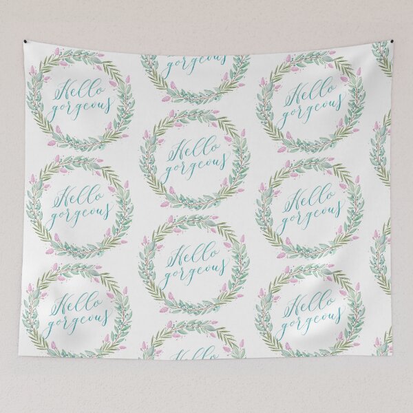 Item preview, Hello gorgeous with wreath of flowers designed and sold by Sandra Brezina.