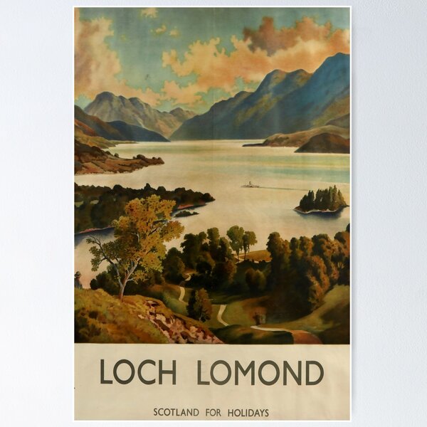 Item preview, retro classic Loch Lomond poster designed and sold by CorasPosters.