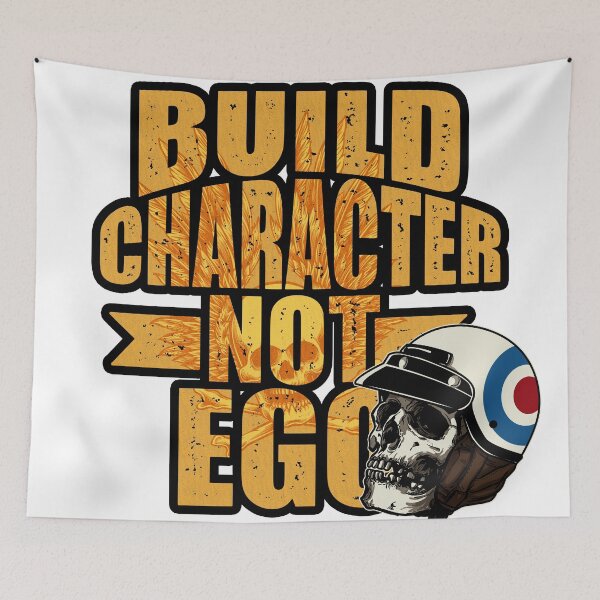 Item preview, Build Character not Ego - Biker Skull designed and sold by arendbotha.