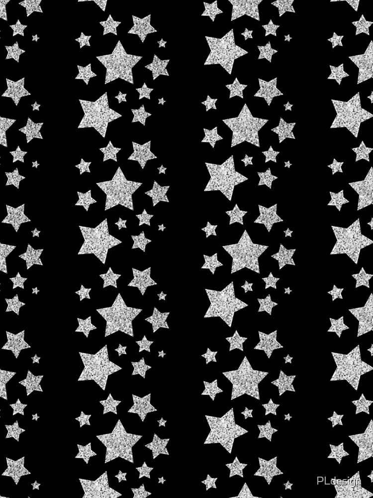 Silver faux glitter sparkles Stars pattern by PLdesign
