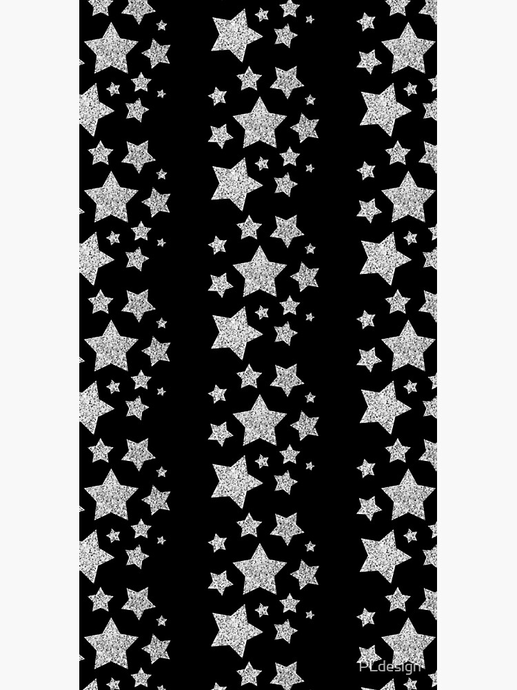 Silver faux glitter sparkles Stars pattern by PLdesign