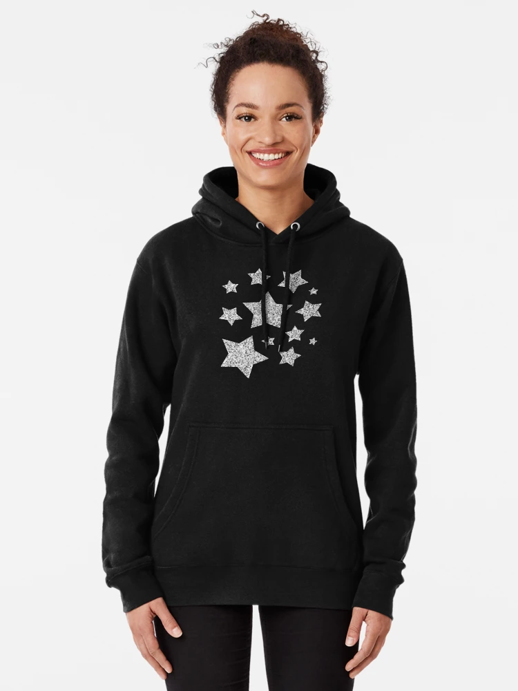 Silver faux glitter sparkles Stars pattern on black (Photo of Glitter - Not  Reflective)  Pullover Hoodie for Sale by PLdesign