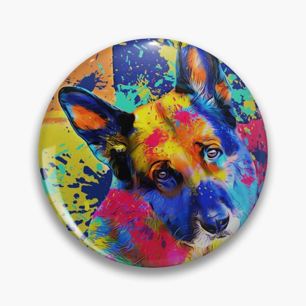 Item preview, German Shepherd Dog - Pop Art color splash designed and sold by k9printart.