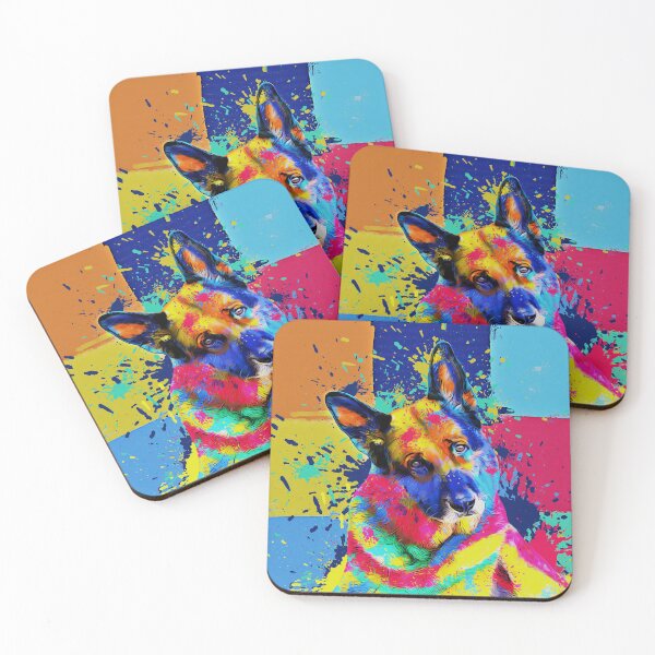 Item preview, German Shepherd Dog - Pop Art color splash designed and sold by k9printart.