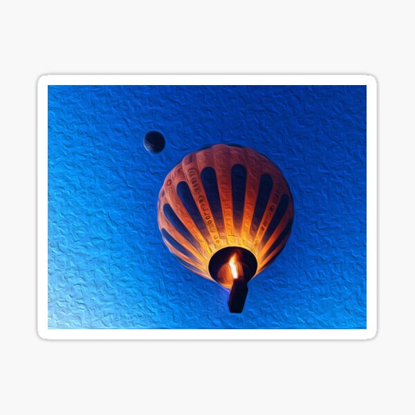 Hot air balloons above Cappadocia, Oil Painting Sticker