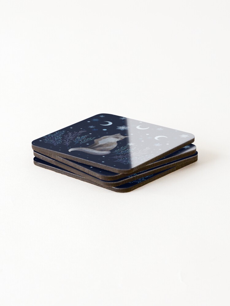 Thumbnail 4 of 5, Coasters (Set of 4), Winter Fox designed and sold by episodicDrawing.