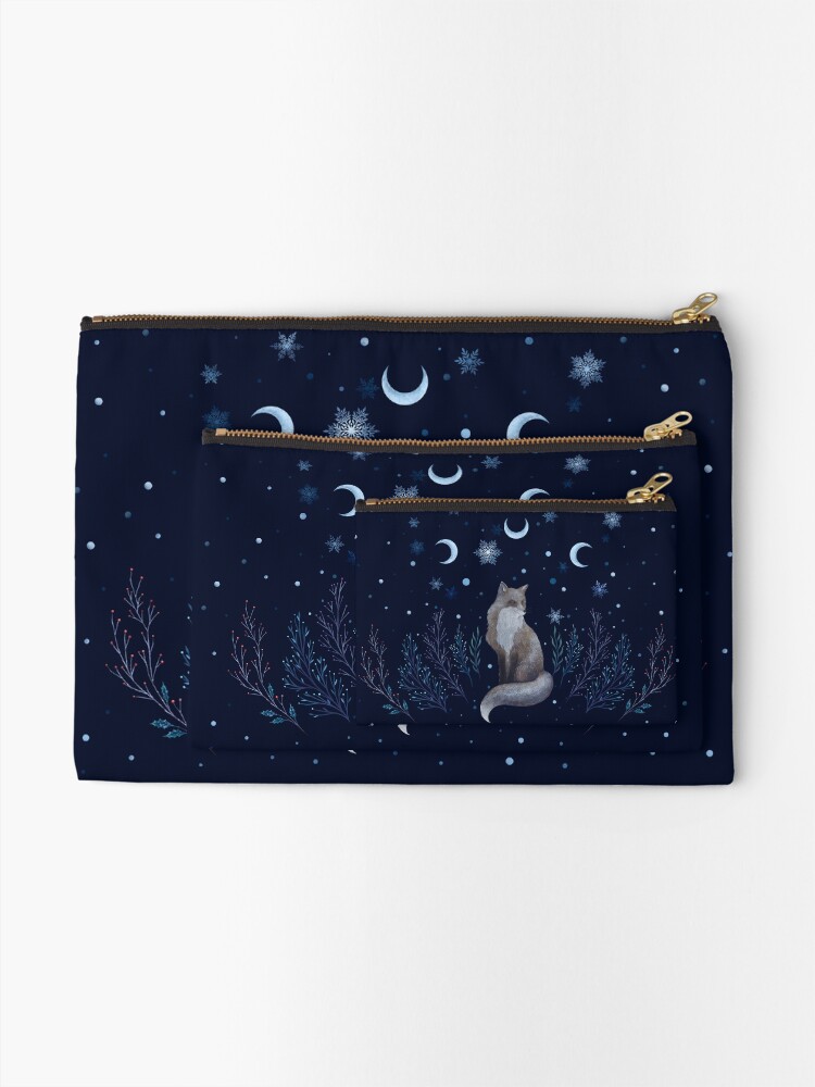 Alternate view of Winter Fox Zipper Pouch