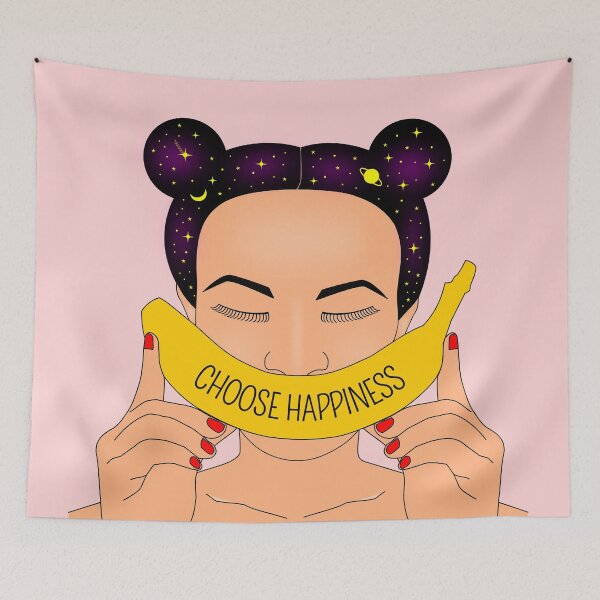 Item preview, A Cute Girl Portrait With Banana Smile designed and sold by Miss Tea Positive.
