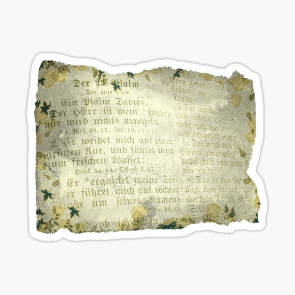 Item preview, PSALM 23 IN GERMAN (old parchment) designed and sold by Sandra  Aguirre.
