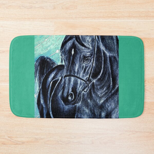 Item preview, Arabian horse sketch blue background designed and sold by horseaddicted.