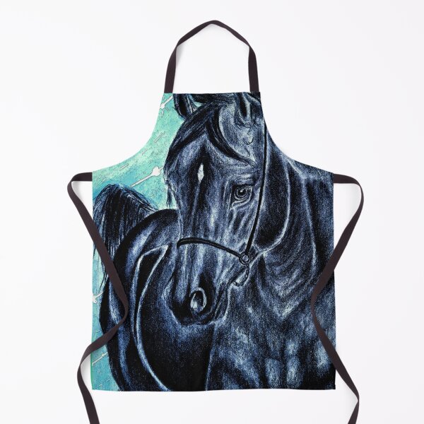 Item preview, Arabian horse sketch blue background designed and sold by horseaddicted.