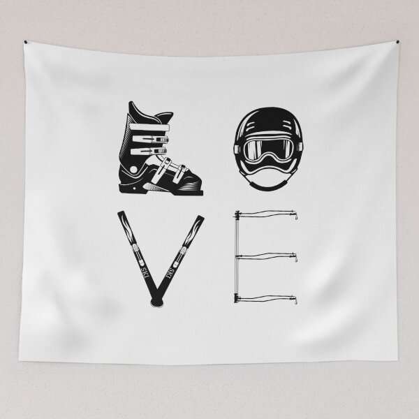 Item preview, SKI Love - winter sports love with helmet & skis designed and sold by maddinstgt.