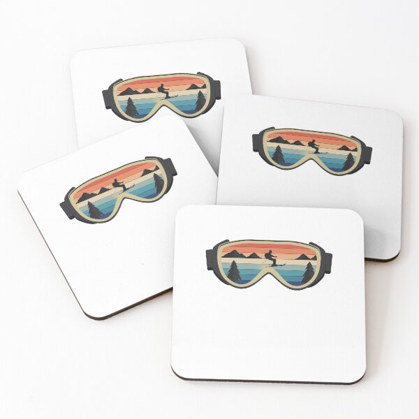 Item preview, Retro vintage ski skiing glasses with skier designed and sold by maddinstgt.