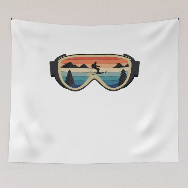 Item preview, Retro vintage ski skiing glasses with skier designed and sold by maddinstgt.