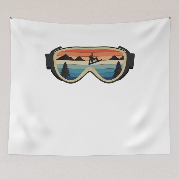 Item preview, Retro vintage snowboard ski goggles with snowboarder designed and sold by maddinstgt.