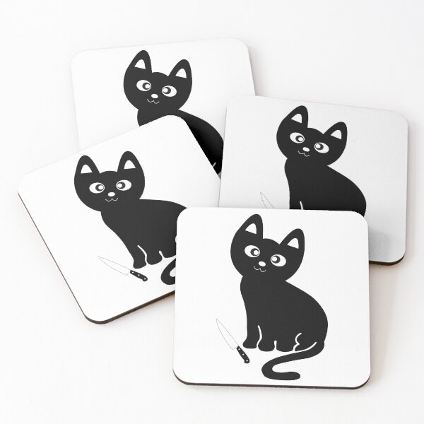 Item preview, cute black kitten with a knife designed and sold by Cool Stuff Galore.