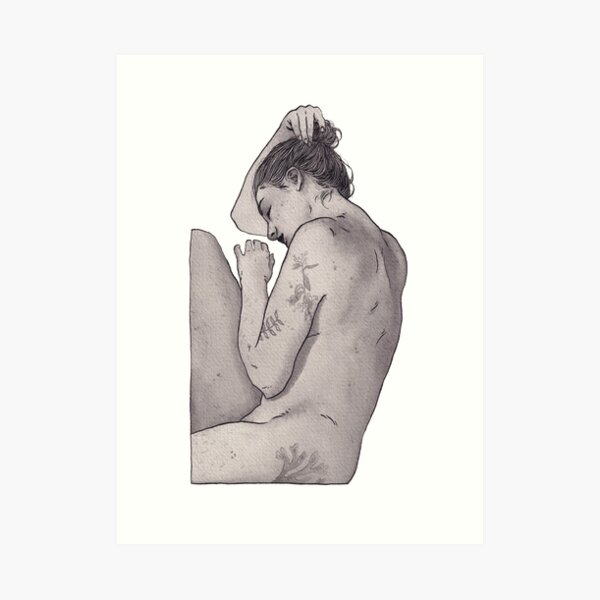 Nu tatoué Art Print