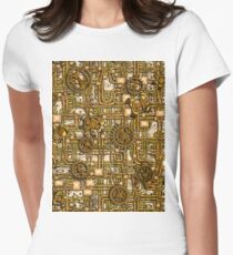 Steampunk-Panel, Zahnräder und Rohre - Messing Tailliertes T-Shirt für Frauen