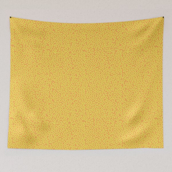 Item preview, Pattern of yellow worm lines designed and sold by colorofmagic.