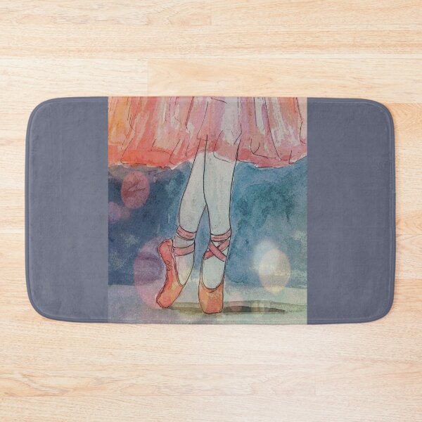 Item preview, Ballet dancer pointes pink tutu warercolor ink painting designed and sold by horseaddicted.
