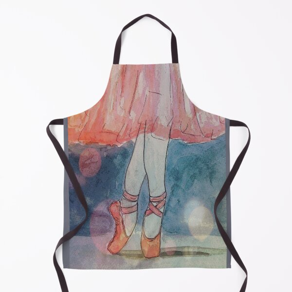 Item preview, Ballet dancer pointes pink tutu warercolor ink painting designed and sold by horseaddicted.