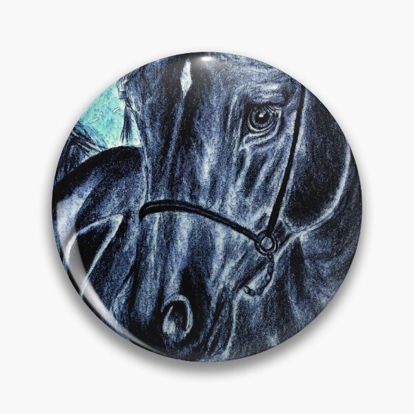 Item preview, Arabian horse sketch blue background designed and sold by horseaddicted.