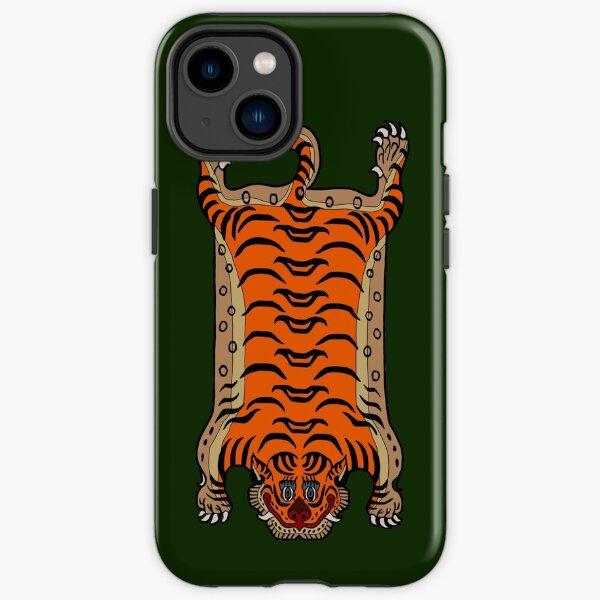 TIBETAN TIGER RUG-green iPhone Tough Case