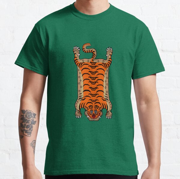 TIBETAN TIGER RUG-green Classic T-Shirt