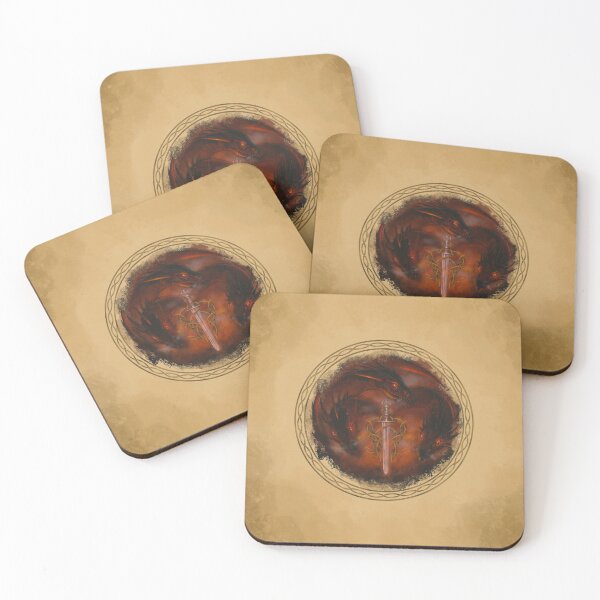 Item preview, Three dragons and celtic sword. Digital painting in antique style. designed and sold by Natalia  Tan.