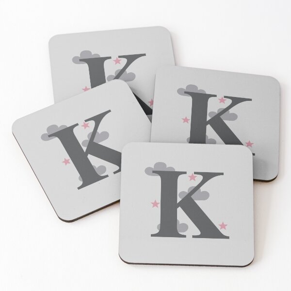 Item preview, Pink Stars & Clouds - Personalised K Name, Initial, Monogram designed and sold by CocoandDaisy.