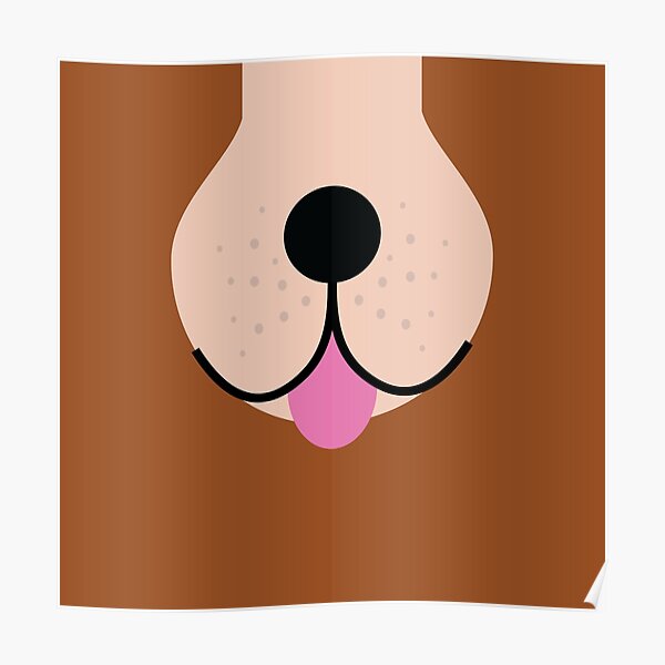 Tongue Out Dog Face Poster